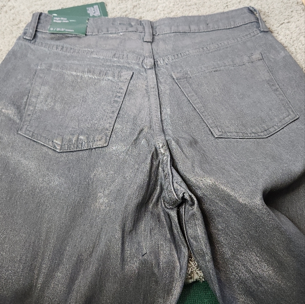 Women's High-Rise Baggy Jeans - Wild Fable Dark Gray 4 - Picture 5 of 16